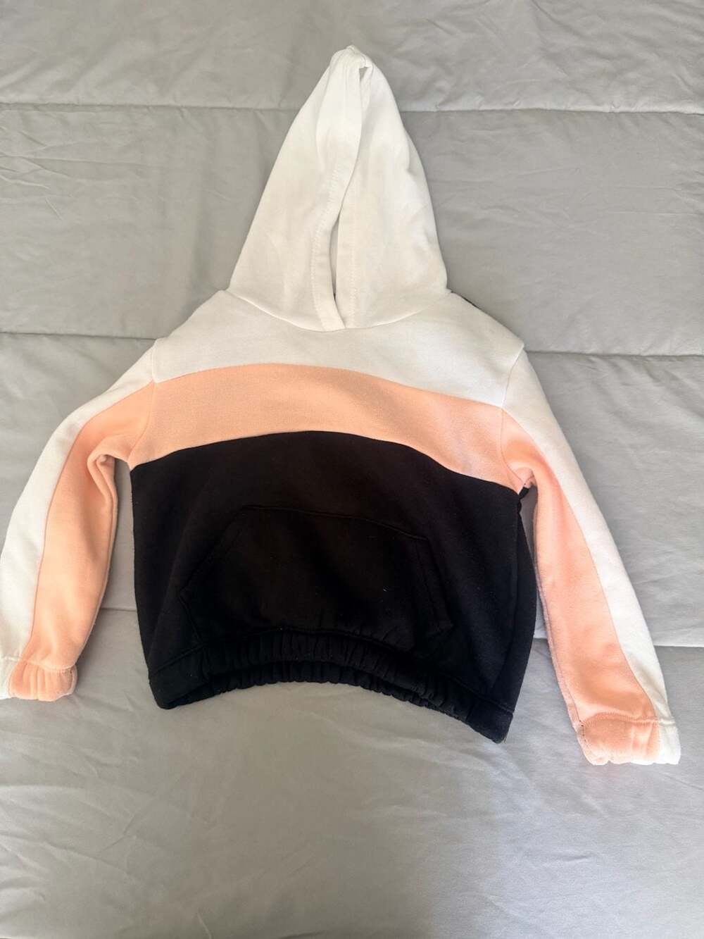 Sweet Butterfly Color Block Hoodie Size M (5/6) Black White Peach